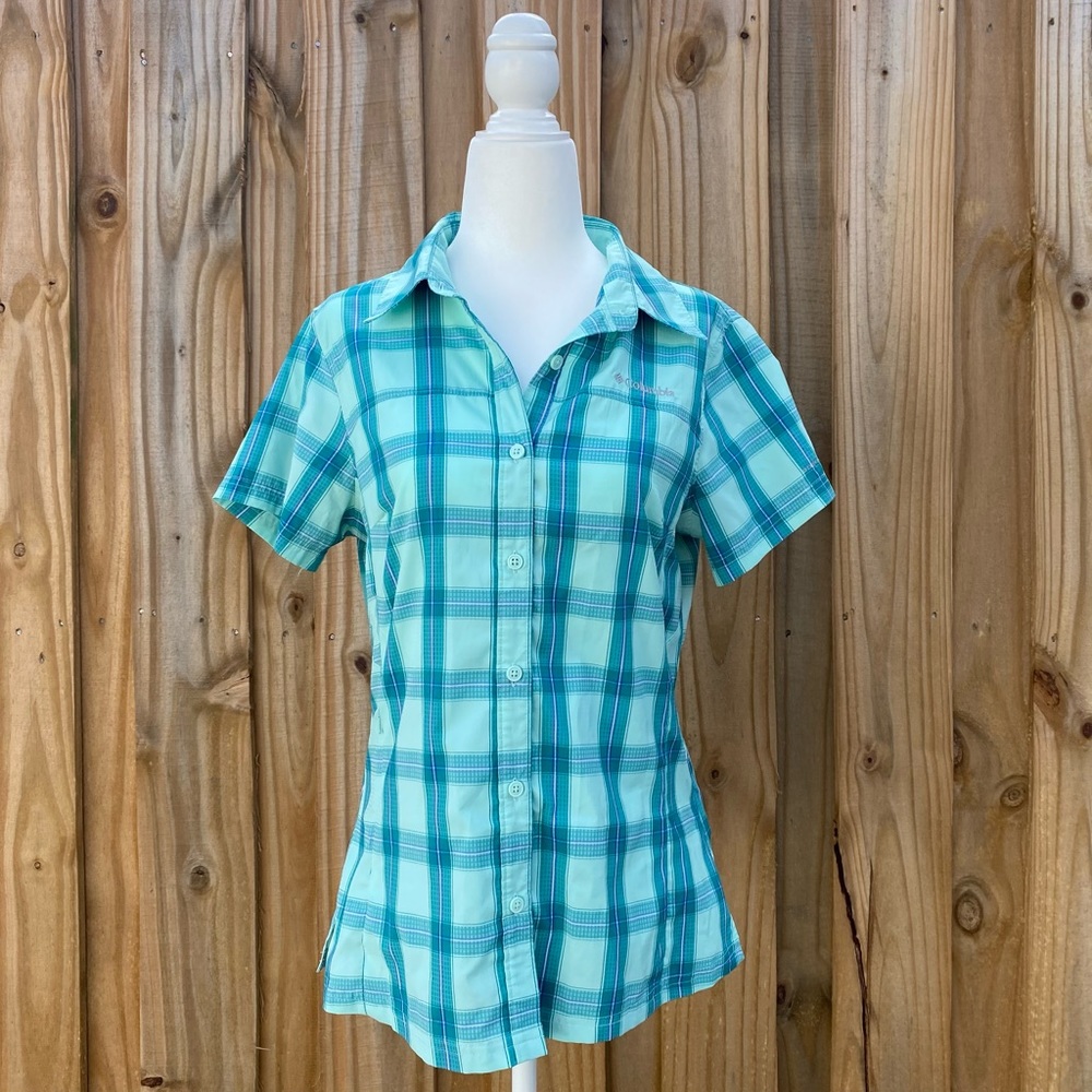 Columbia Omni-Shade Sun Protection Plaid Short-Sleeved Shirt, Size S